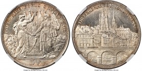 Confederation "Lausanne Shooting Festival" 5 Francs 1876 MS65 NGC, KM-XS13, Richter-1560. Highly lustrous and graced with a satiny frost over the rais...