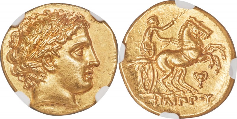 MACEDONIAN KINGDOM. Philip II (359-336 BC). AV stater (19mm, 8.60 gm, 10h). NGC ...