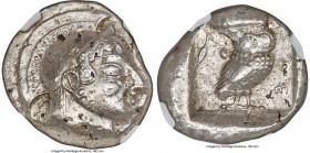 ATTICA. Athens. Ca. 510/500-480 BC. AR tetradrachm (25mm, 16.68 gm, 11h). NGC Choice XF 4/5 - 2/5, Full Crest, flan flaws, brushed. Head of Athena rig...