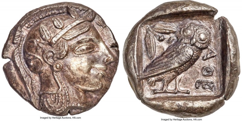 ATTICA. Athens. Ca. 465-455 BC. AR tetradrachm (25mm, 16.96 gm, 1h). NGC Choice ...