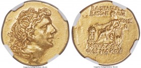 BOSPORAN KINGDOM. Pharnaces II (ca. 63-46 BC). AV stater (20mm, 8.09 gm, 1h). NGC AU 5/5 - 4/5. Pantikapaion, Dated Bosporan Era 247 (51/0 BC). Diadem...