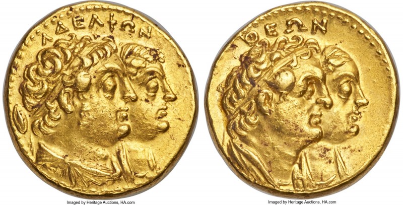 PTOLEMAIC EGYPT. Ptolemy II Philadelphus (285/4-246 BC), with Arsinöe II, Ptolem...
