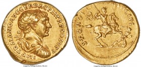 Trajan (AD 98-117). AV aureus (19mm, 7.23 gm, 7h). NGC Choice XF 4/5 - 2/5, brushed, marks. Rome, AD 103-111. IMP TRAIANO AVG GER DAC P M TR P COS V P...