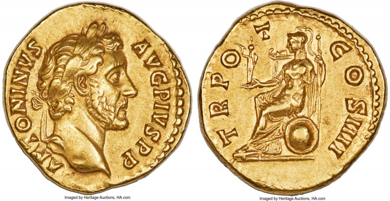 Antoninus Pius (AD 138-161). AV aureus (20mm, 7.11 gm, 6h). NGC Choice XF 5/5 - ...