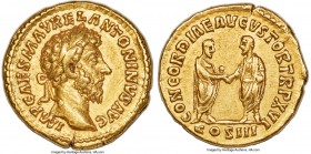 Marcus Aurelius, as Augustus (AD 161-180). AV aureus (19mm, 7.28 gm, 5h). NGC XF 5/5 - 2/5, scratches, edge marks. Rome, AD 161-162. IMP CAES M AVREL ...