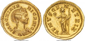 Magnia Urbica (AD 283-285). AV aureus (19mm, 4.20 gm, 6h). Choice AU, light reengraving. Lugdunum, AD 284. MAGNIA VR-BICA AVG, draped bust of Magnia U...