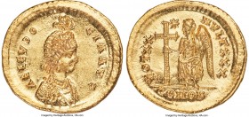 Aelia Eudocia, Eastern Roman Empire (AD 423-460). AV solidus (21mm, 4.48 gm, 5h). NGC MS 5/5 - 4/5. Constantinople, AD 423-429. AEL EVDO-CIA AVG, pear...