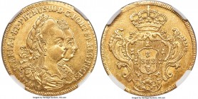 Maria I & Pedro III gold 3200 Reis 1781-B AU55 NGC, Bahia mint, KM150, LMB-476, Fr-78. A sharp selection of this scarce issue displaying balanced circ...