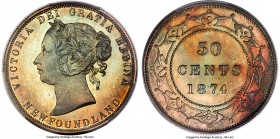 Newfoundland. Victoria Specimen 50 Cents 1874 SP67 Cameo PCGS, London mint, KM6. Simply put: breathtaking. To call the present coin an extreme rarity ...