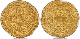 Edward III (1327-1377) gold Noble ND (1361-1369) MS65 NGC, Calais mint, Cross Potent mm, Treaty Period, S-1504, N-1235 (R), Schneider-96 var. (abbrevi...