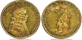 Charles II gold "Coronation" Medal 1661 MS62 NGC, Eimer-221, MI-I-472/76. 29mm. 9.75gm. By T. Simon. Superbly rare as a type, not least for its very r...