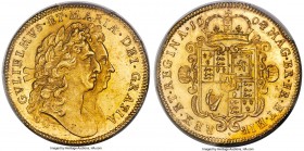William & Mary gold 2 Guineas 1694/3 MS64 PCGS, KM482.1, S-3424, Schneider-Unl. An absolutely magnificent representative of this 2 Guinea issue of Wil...