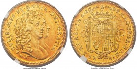 William & Mary gold 2 Guineas 1694/3 MS61 NGC, KM482.1, S-3424, Schneider-Unl. A particularly fine survivor from this beloved co-regency period, posse...