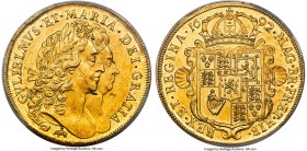 William & Mary gold "Elephant & Castle" 5 Guineas 1692 MS61 PCGS, KM479.2, S-3423, Schneider-Unl. A magnificent specimen of scarcely paralleled qualit...