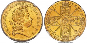 George I gold 2 Guineas 1717 MS63 NGC, KM554, S-3627, Schneider-Unl. Fully original and choice in all regards, with glowing surfaces that retain the f...