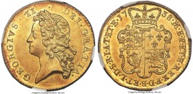 George II gold 2 Guineas 1738 MS63 NGC, KM576, S-3667B, Schneider-571 (same dies). Rarely surpassed quality for this young-head design type, featuring...