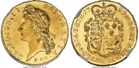 George II gold "East India Company" 5 Guineas 1729 MS62 NGC, KM571.2, S-3664, Schneider-556. Of unquestionable beauty for the type, one closely connec...