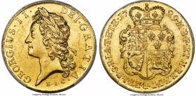 George II gold "East India Company" 5 Guineas 1729 AU58 PCGS, KM571.2, S-3664, Schneider-556. A captivating example whose near-Mint State preservation...