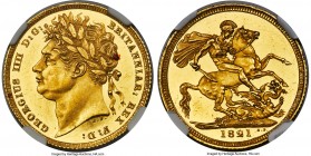 George IV gold Proof Sovereign 1821 PR62 Ultra Cameo NGC, KM682, S-3800, W&R-231 (R3). Representing the highest denomination issued as part of the elu...