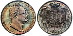 William IV Proof Crown 1831 PR63 PCGS, KM715, S-3833, ESC-2462 (R2). Plain edge. W.W. on truncation. William IV's Crowns were only produced in Proof f...