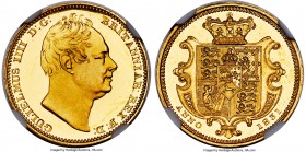 William IV gold Proof 1/2 Sovereign 1831 PR66+ Ultra Cameo NGC, KM716, S-3830, W&R-267 (R3). Plain edge. Top-of-the-charts in terms of both visual and...