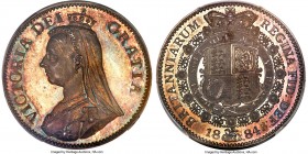 Victoria silver Proof Pattern 1/2 Crown 1884 UNC Details (Graffiti) PCGS, KM-Unl., Davies-636, ESC-2802 (R7; this coin; prev. ESC-742G). Plain edge. V...