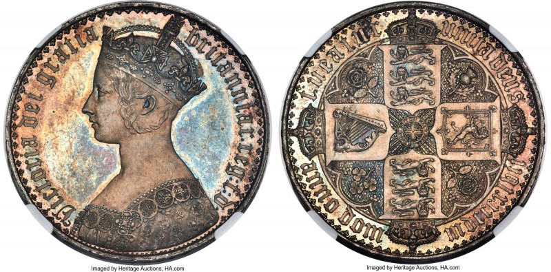 Victoria Proof "Gothic" Crown 1847 PR63 Cameo NGC, KM744, S-3883, ESC-2571. UN D...