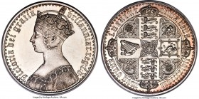 Victoria Proof "Gothic" Crown 1847 PR62 Deep Cameo PCGS, KM744, S-3883, ESC-2579 (R2). Plain edge. M over inverted M in DOM variety. Struck in pure si...