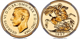 George VI gold Proof 2 Pounds 1937 PR67 Ultra Cameo NGC, KM860, S-4075, W&R-437. A coin that would be difficult to meaningfully improve upon. Nearly d...
