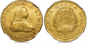 Ferdinand VI gold 8 Escudos 1755 G-J VF30 NGC, Guatemala City mint, KM19, Onza-552 (Extremely Rare). A rare issue within the Guatemalan series, struck...