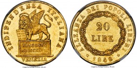 Venice. Revolutionary gold 20 Lire 1848 MS63 Prooflike NGC, Venice mint, KM806, Pag-176, Mont-89 (R2), Gig-1 (R2). Mintage: 5,250. Already notable as ...