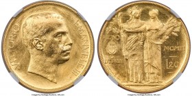 Vittorio Emanuele III gold Pattern 20 Lire 1903-(M) MS66 NGC, Milan mint, KM-PnA5, Pag-172 (R3). A very rare type that is noticeably lacking in recent...
