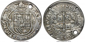 Charles II "Royal" 8 Reales 167(4) Mo-G Fine Details (Holed) NGC, Mexico City mint, cf. KM-R46 (Rare; this assayer unlisted), cf. Lazaro-50 (Unique; d...