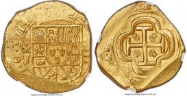 Philip V gold Cob 8 Escudos 1714 Mo-J MS62 NGC, Mexico City mint, KM57.2, Cal-108. 27.1gm. Date on obverse. Highly appealing and lustrous, with sharp ...