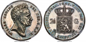 Willem I Proof 2-1/2 Gulden 1840 PR63 Cameo NGC, Utrecht mint, KM67, Dav-234, Schulman-257 (not listed in Proof). Mintage: 44,376 (Proof mintage not r...