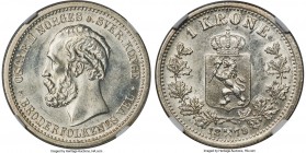 Oscar II Krone 1878 MS63 NGC, Kongsberg mint, KM357, ABH-32, Sieg-58. Mintage: 60,000. In terms of mintage figures and overall technical preservation,...