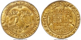 Ferdinand & Isabella (1474-1504) gold 4 Excelentes ND (from 1497) (Aqueduct)-A MS62 PCGS, Segovia mint, Fr-125, Cal-12, Cay-2954, ORC-290. 13.96gm. +F...