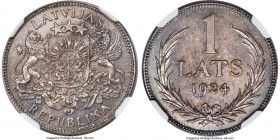 6-Piece Certified Royal Mint Presentation Set of 1924-1925 Coinage NGC, 1) Latvia: Republic Lats 1924 - MS65, KM7 2) Latvia: Republic 2 Lati 1925 - MS...