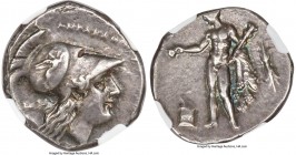 LUCANIA. Heraclea. Ca. 281-250 BC. AR stater (21mm, 6.61 gm, 5h). NGC Choice XF 4/5 - 5/5. ͰΗPΑΚΛΗΙΩΝ, head of Athena right, wearing Corinthian helmet...