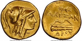 MACEDONIAN KINGDOM. Alexander III the Great (336-323 BC). AV quarter-stater (11mm, 2.11 gm, 9h). NGC Choice VF 5/5 - 3/5. Late lifetime-early posthumo...