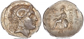 THRACIAN KINGDOM. Lysimachus (305-281 BC). AR tetradrachm (33mm, 16.92 gm, 12h). NGC Choice AU S 4/5 - 4/5, Fine Style, die shift. Uncertain (Bithynia...