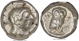 ATTICA. Athens. Ca. 510/500-480 BC. AR tetradrachm (22mm, 17.97 gm, 5h). NGC VF 4/5 - 2/5, brushed. Head of Athena right, wearing crested Attic helmet...
