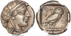 ATTICA. Athens. Ca. 465-460 BC. AR tetradrachm (24mm, 17.12 gm, 5h). NGC XF S 5/5 - 5/5, Fine Style. Head of Athena right, wearing crested Attic helme...