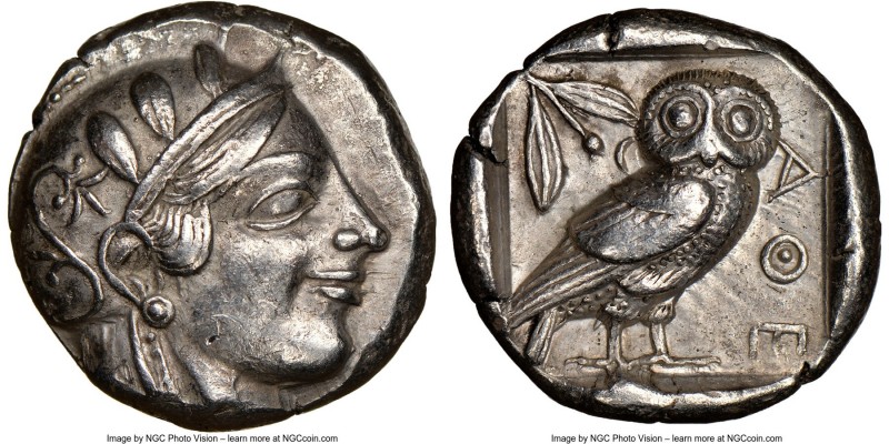 ATTICA. Athens. Ca. 455-440 BC. AR tetradrachm (23mm, 17.13 gm, 3h). NGC Choice ...