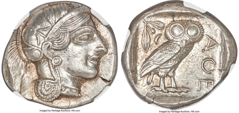 ATTICA. Athens. Ca. 440-404 BC. AR tetradrachm (26mm, 17.23 gm, 1h). NGC MS 5/5 ...