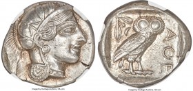 ATTICA. Athens. Ca. 440-404 BC. AR tetradrachm (26mm, 17.23 gm, 1h). NGC MS 5/5 - 5/5. Mid-mass coinage issue. Head of Athena right, wearing crested A...
