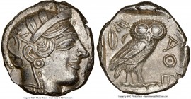 ATTICA. Athens. Ca. 440-404 BC. AR tetradrachm (24mm, 17.18 gm, 8h). NGC MS 5/5 - 5/5. Mid-mass coinage issue. Head of Athena right, wearing crested A...