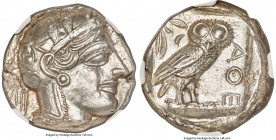 ATTICA. Athens. Ca. 440-404 BC. AR tetradrachm (23mm, 17.21 gm, 8h). NGC MS 5/5 - 4/5. Mid-mass coinage issue. Head of Athena right, wearing crested A...