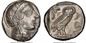 ATTICA. Athens. Ca. 440-404 BC. AR tetradrachm (24mm, 17.18 gm, 9h). NGC MS 5/5 - 4/5. Mid-mass coinage issue. Head of Athena right, wearing crested A...