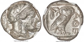 ATTICA. Athens. Ca. 440-404 BC. AR tetradrachm (25mm, 17.21 gm, 9h). NGC MS 5/5 - 4/5. Mid-mass coinage issue. Head of Athena right, wearing crested A...